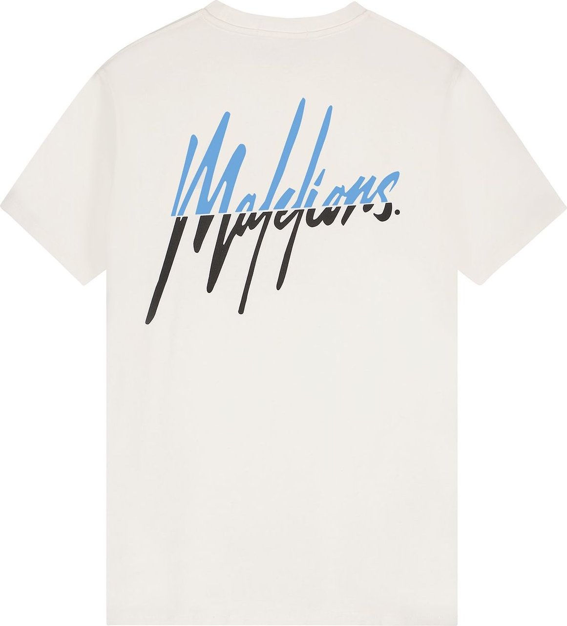 Malelions Men Split T-Shirt - Off-White/Blue Wit