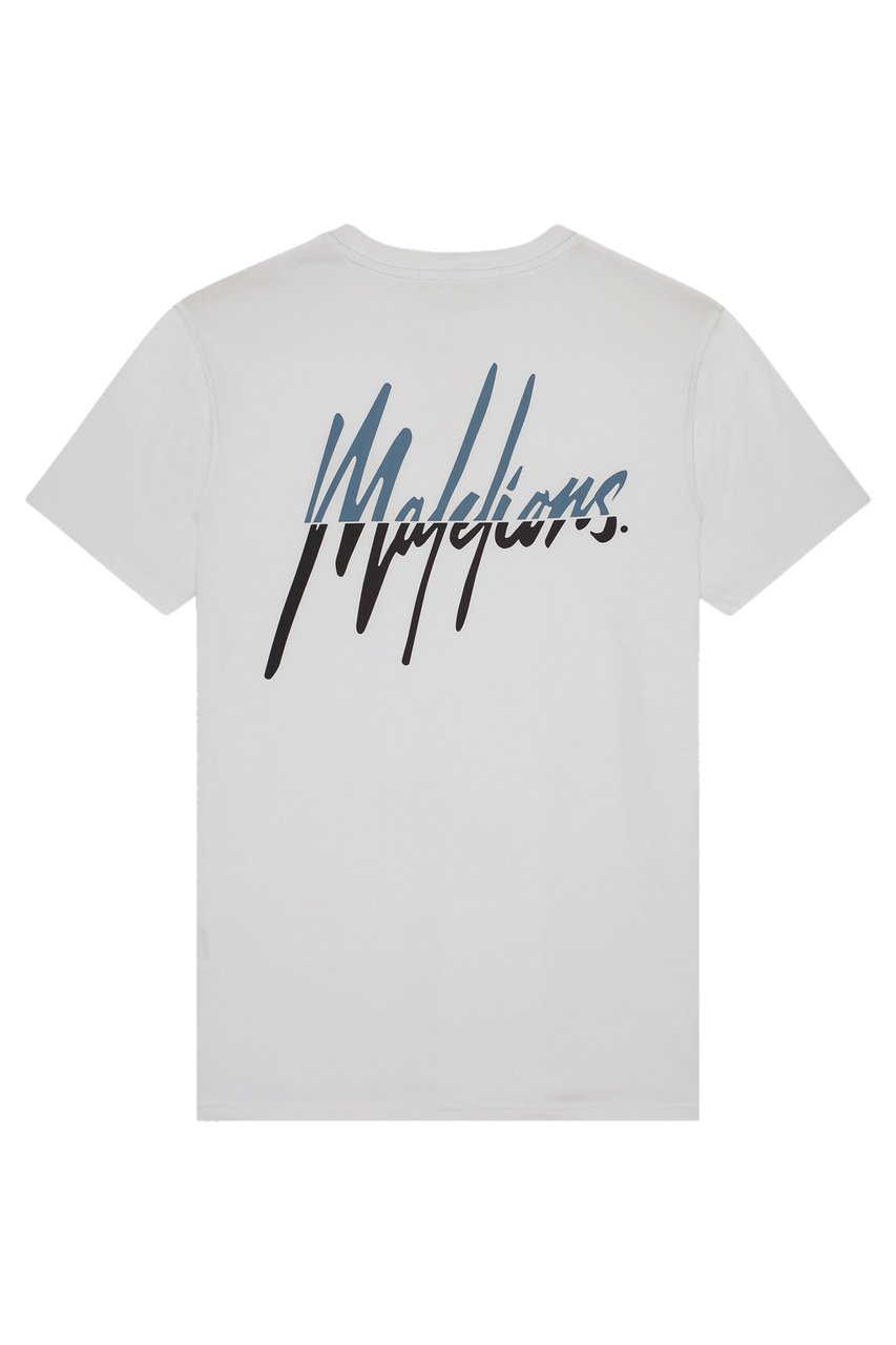 Malelions Men Split T-Shirt - White/Blue Wit