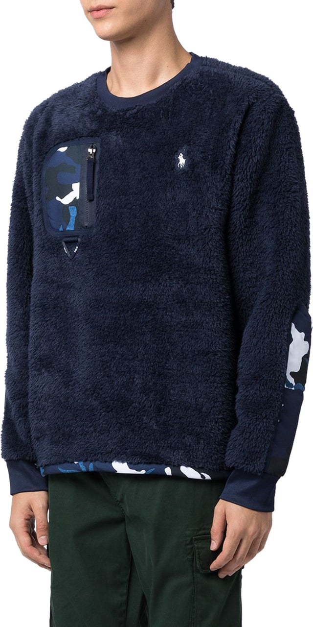 Ralph Lauren Cortina Sherpa Sweatshirt Blauw