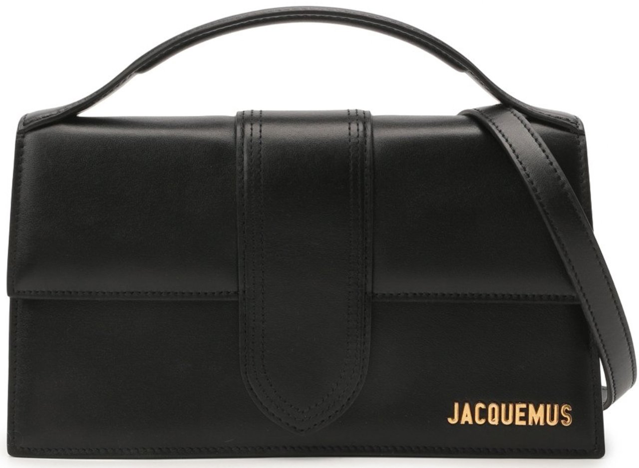Jacquemus Jacquemus Le Grand Bambino Leather Bag - Gold Logo Zwart