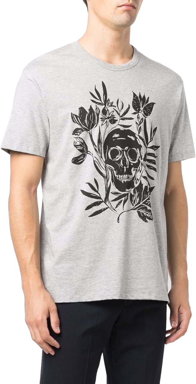 Alexander McQueen Skull Logo T-shirt Grijs