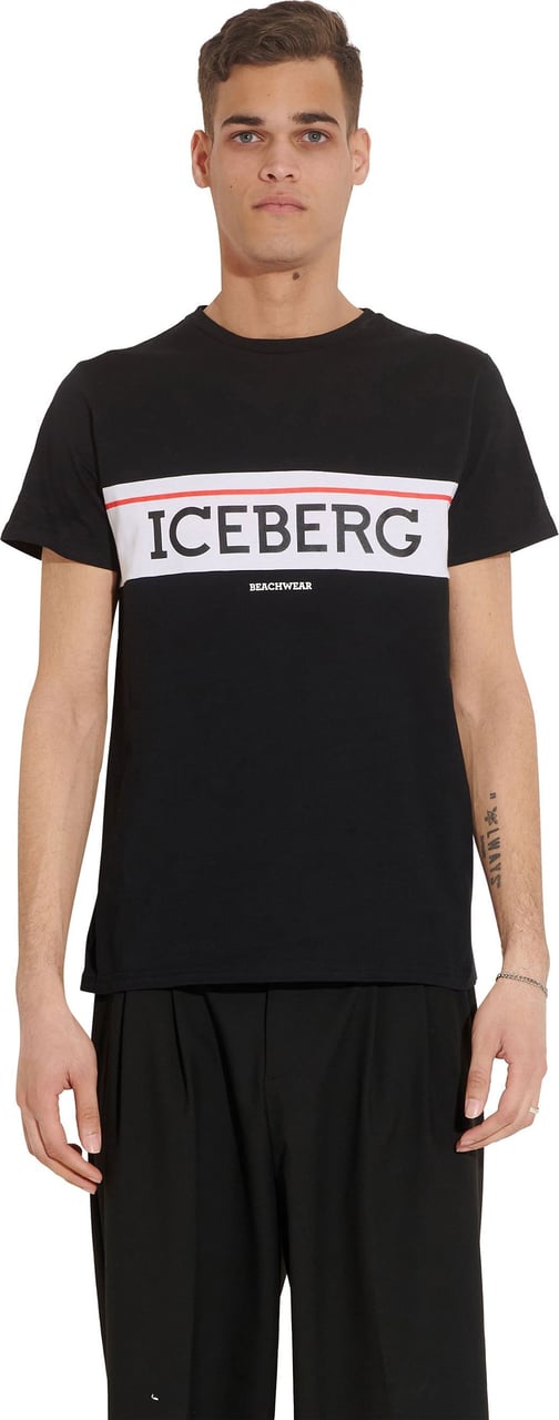 Iceberg Bicolour black tee Zwart