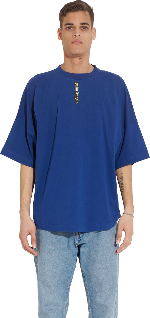 Palm Angels logo print T-shirt Blauw