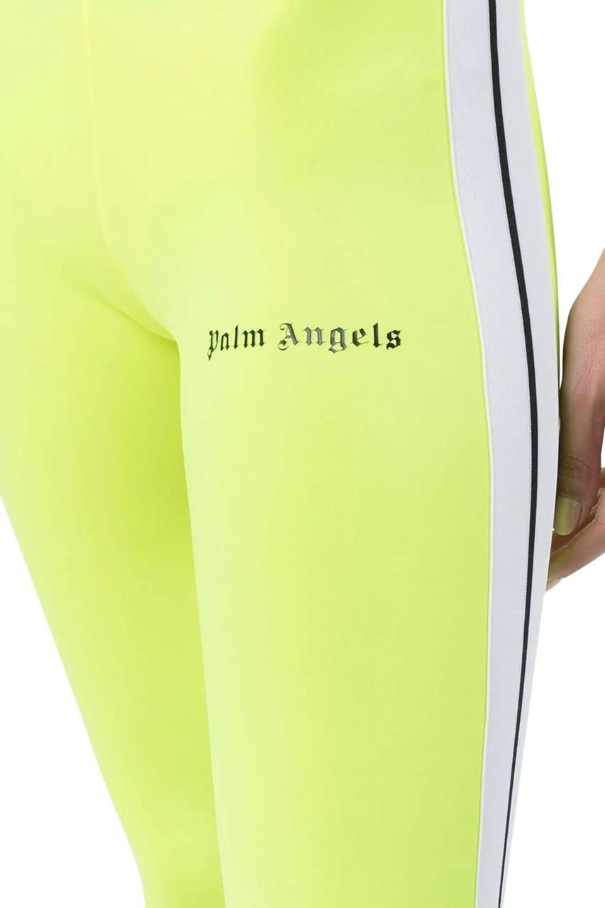 Palm Angels side-stripe logo leggings Geel