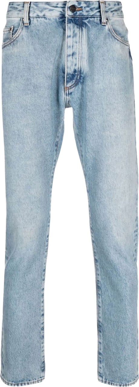Palm Angels Logo print slim-fit jeans Blauw