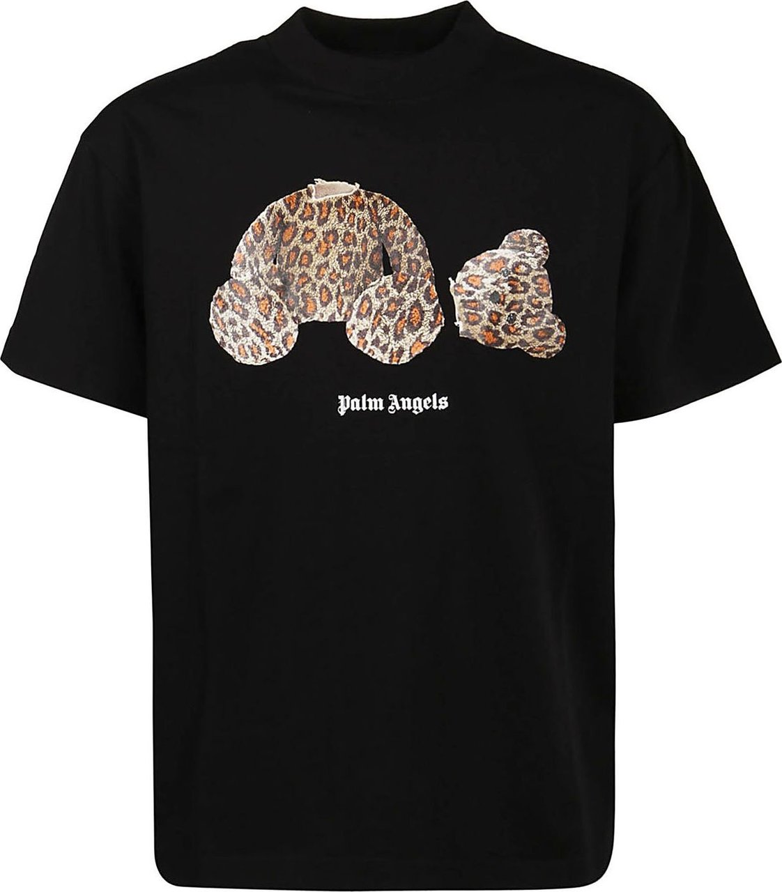 Palm Angels Leopard Bear Classic T-shirt Black Zwart