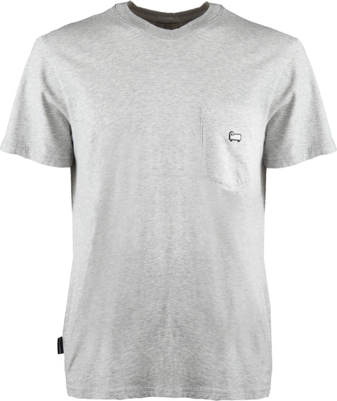 Woolrich Melange Grey T-shirt With Pocket Gray Grijs