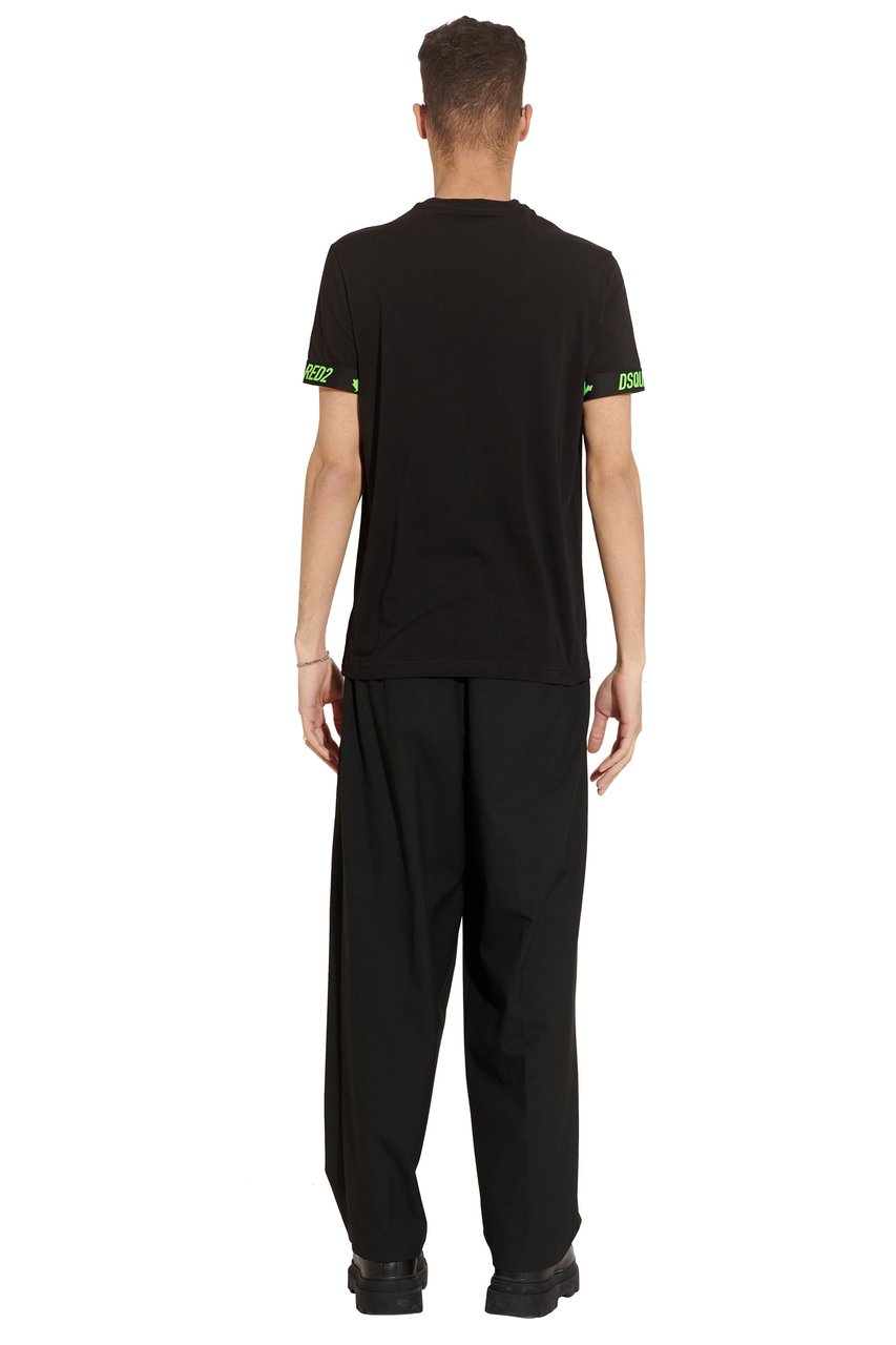 Dsquared2 Round Neck T-shirt zwart groen Zwart