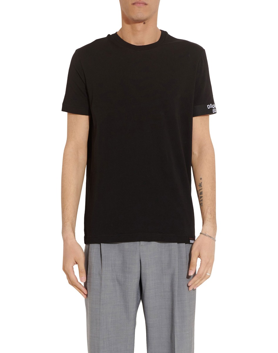 Dsquared2 Round Neck T-shirt Zwart Wit Zwart