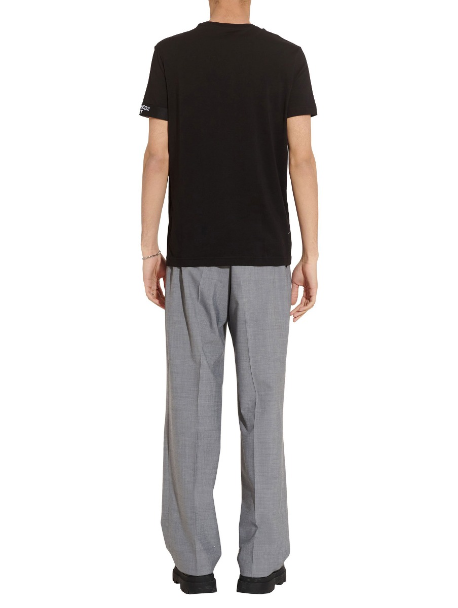 Dsquared2 Round Neck T-shirt Zwart Wit Zwart