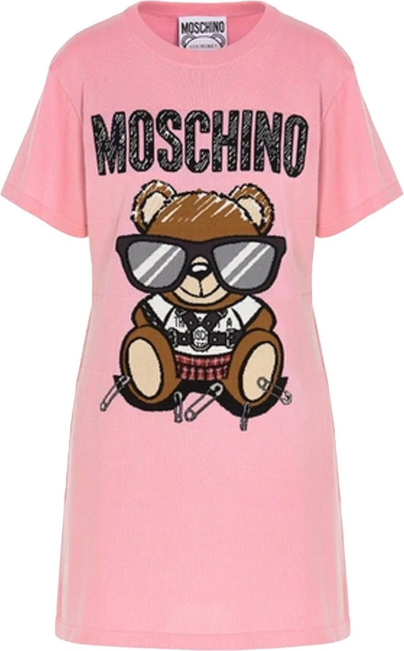 Moschino Moschino Couture Teddy Bear Knit Dress Roze