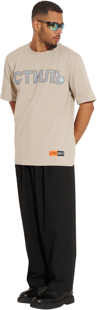 Heron Preston ss tee strass grey cobalt Beige