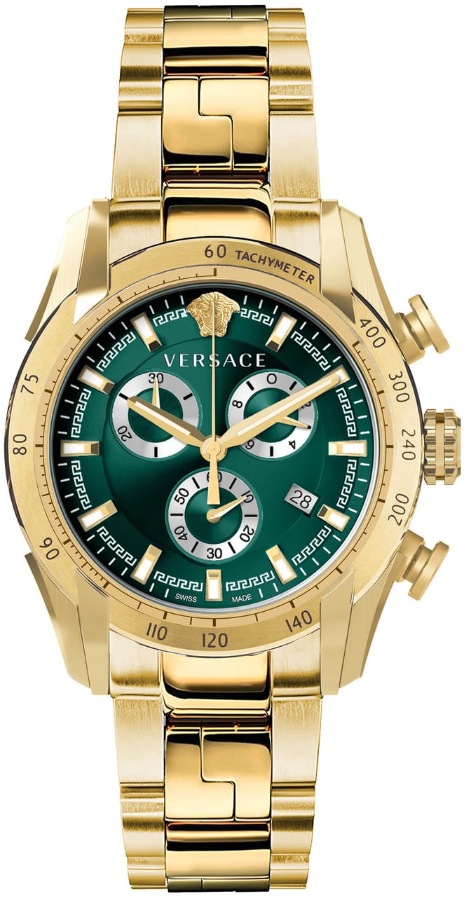 Versace VE2I00621 V-Ray chronograaf horloge 44 mm Groen