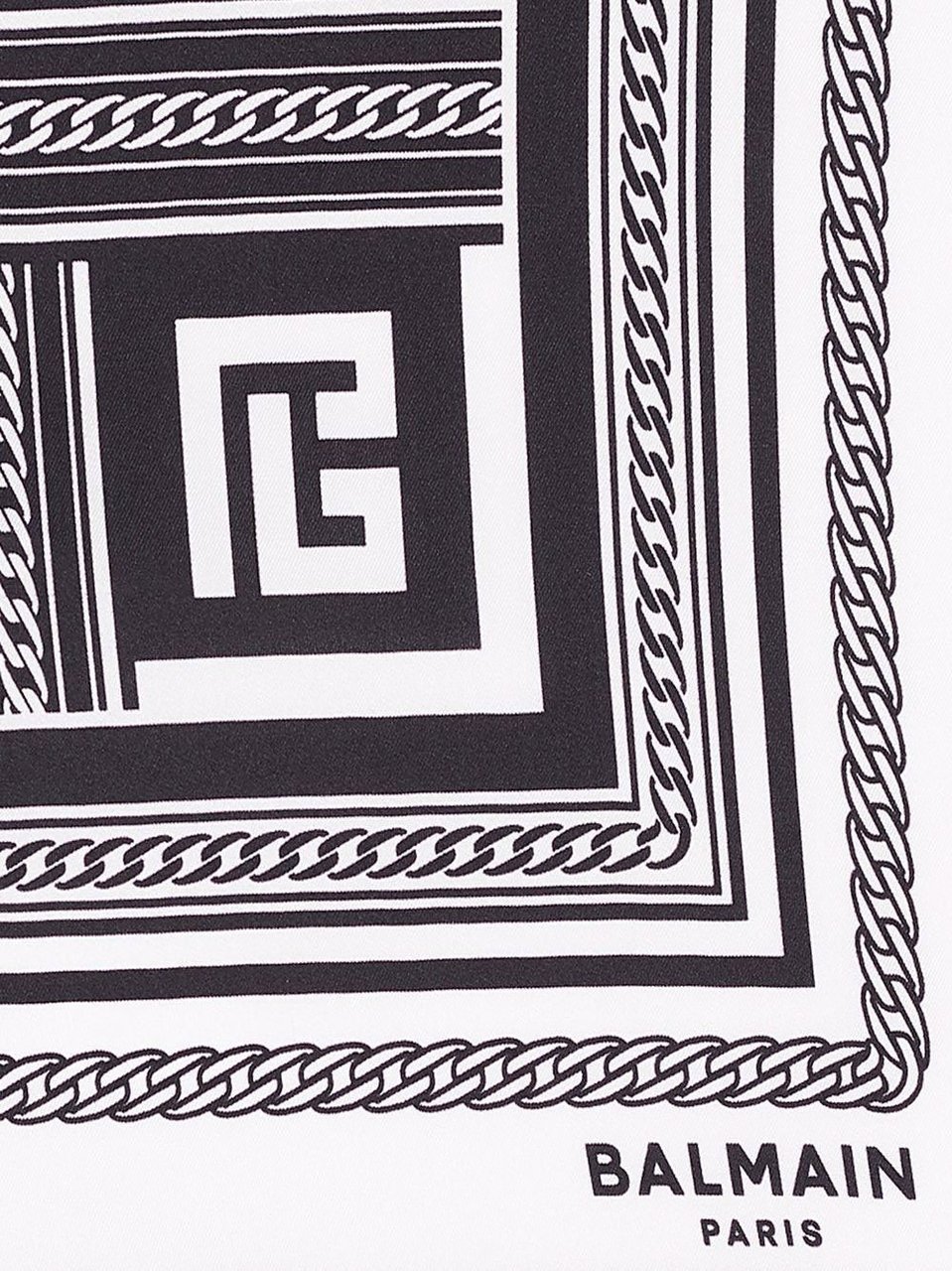 Balmain Monogram-pattern silk scarf Zwart