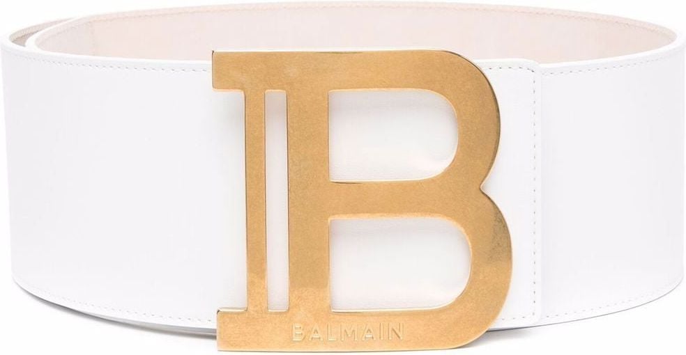 Balmain Logo-buckle belt Wit