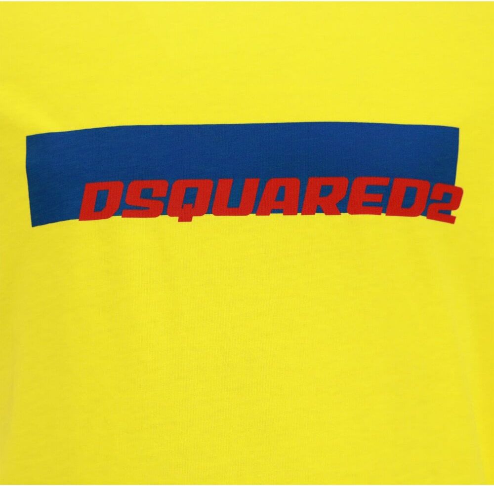 Dsquared2 Shirt Geel Met Logo In Rood/Blauw Geel