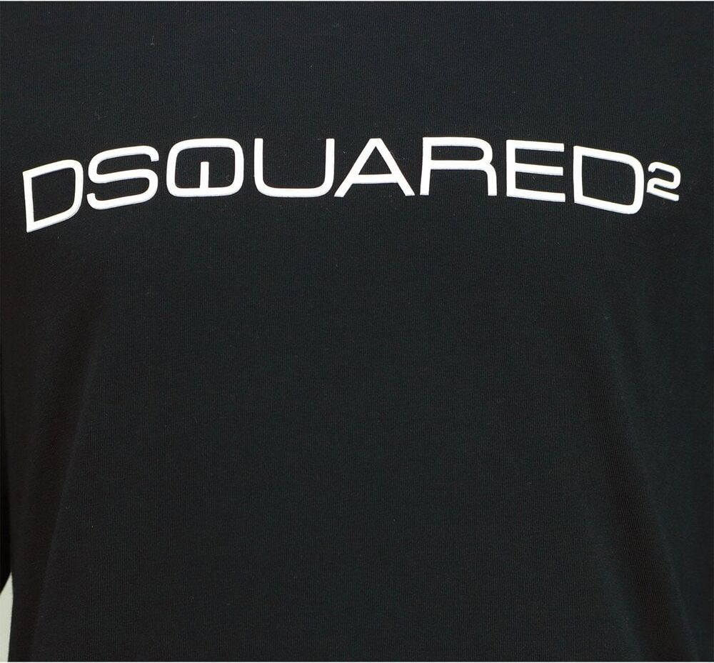 Dsquared2 Shirt Met Rubberen Logo Zwart Relax Zwart
