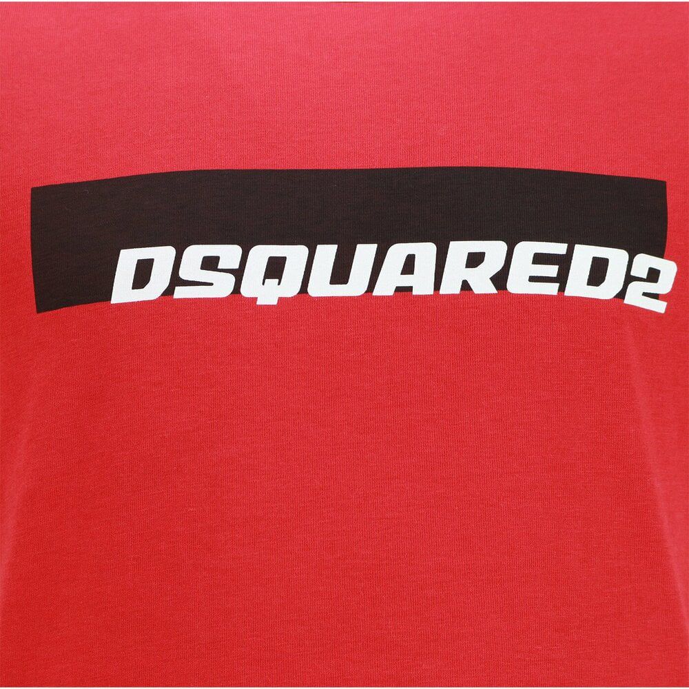 Dsquared2 Shirt Rood Met Logo In Wit/Zwart Rood
