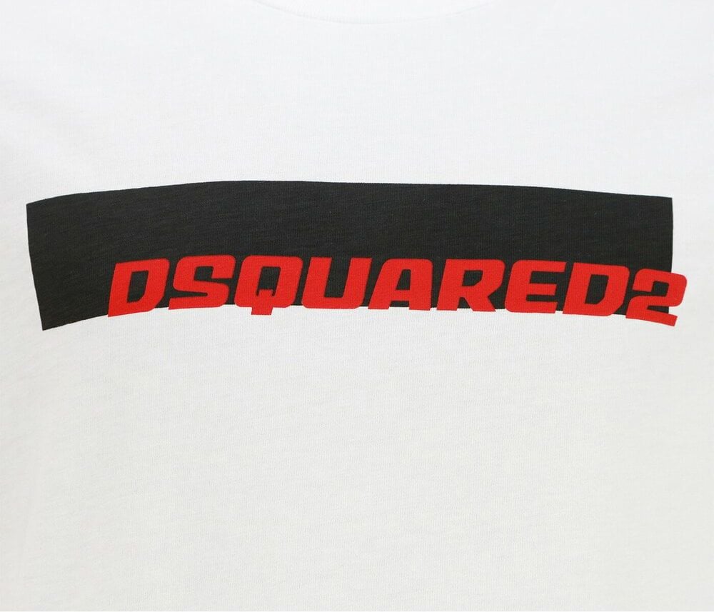 Dsquared2 Shirt Wit Met Logo In Rood/Zwart Wit