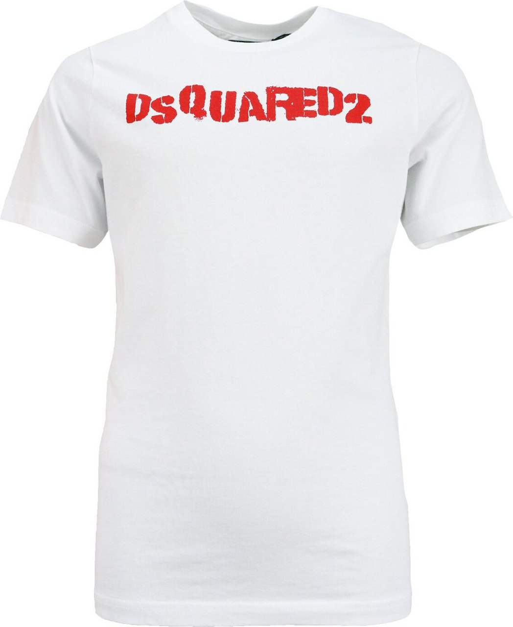 Dsquared2 Shirt Wit Met Rode Logoprint Wit