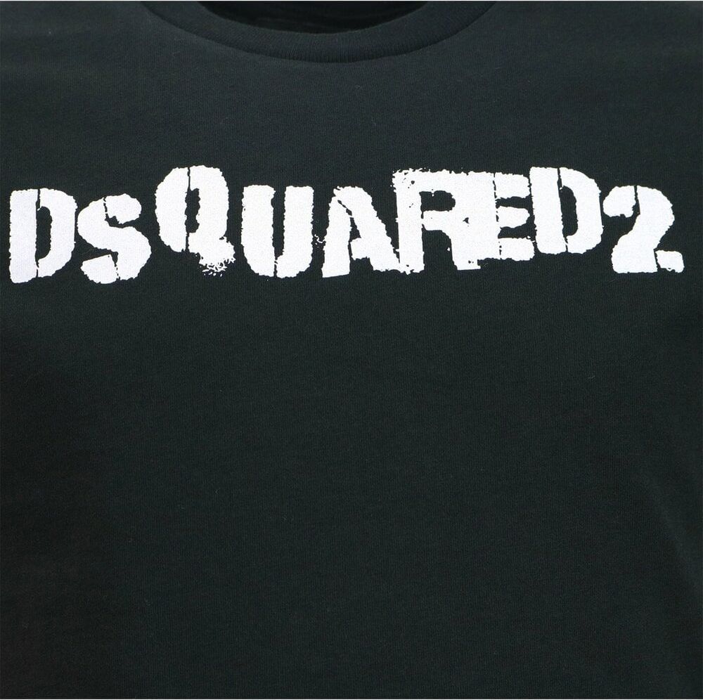 Dsquared2 Shirt Zwart Met Logoprint Slimfit Zwart