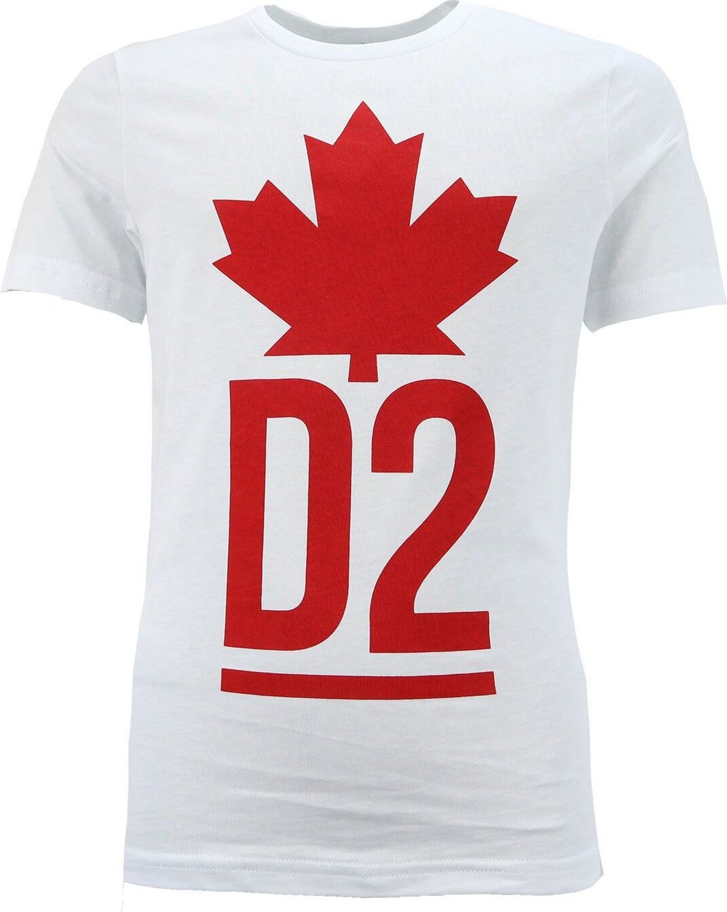 Dsquared2 Shirt Wit Maple Leaf Wit