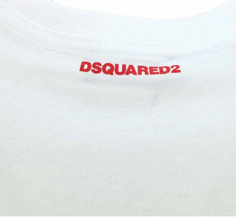 Dsquared2 Shirt Wit Maple Leaf Wit