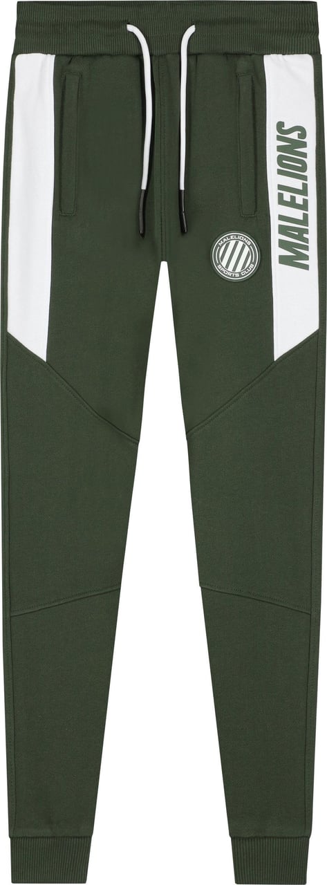 Malelions Coach Trackpants- Army/White Groen