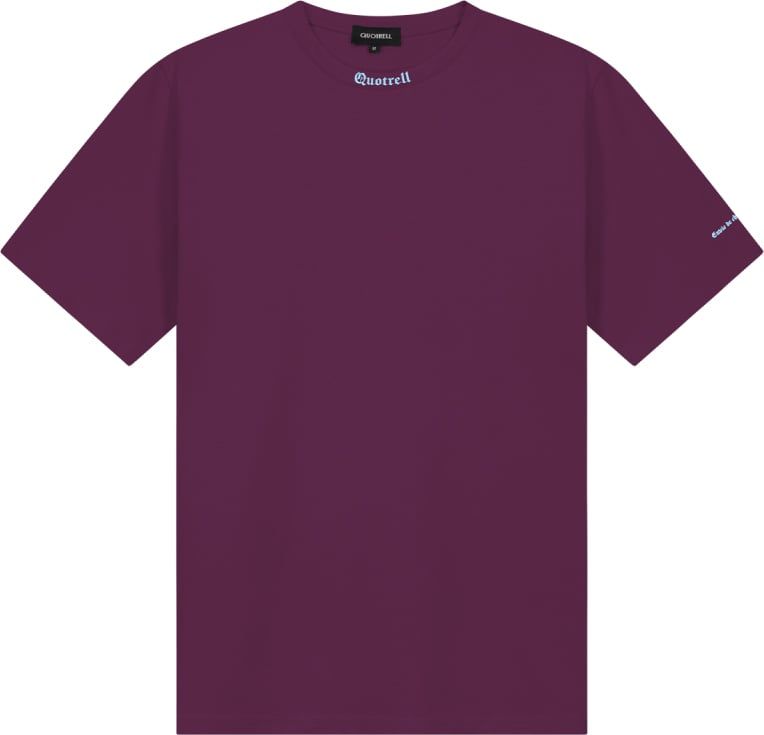 Quotrell Miami T-Shirt | Bordeaux/Light Blue Rood