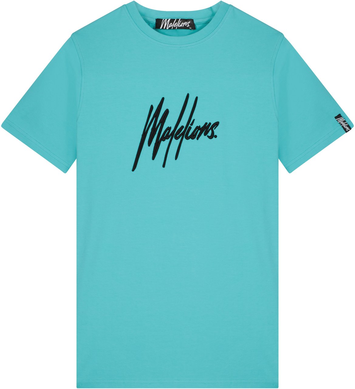 Malelions Signature T-Shirt - Turquoise/Black Zwart