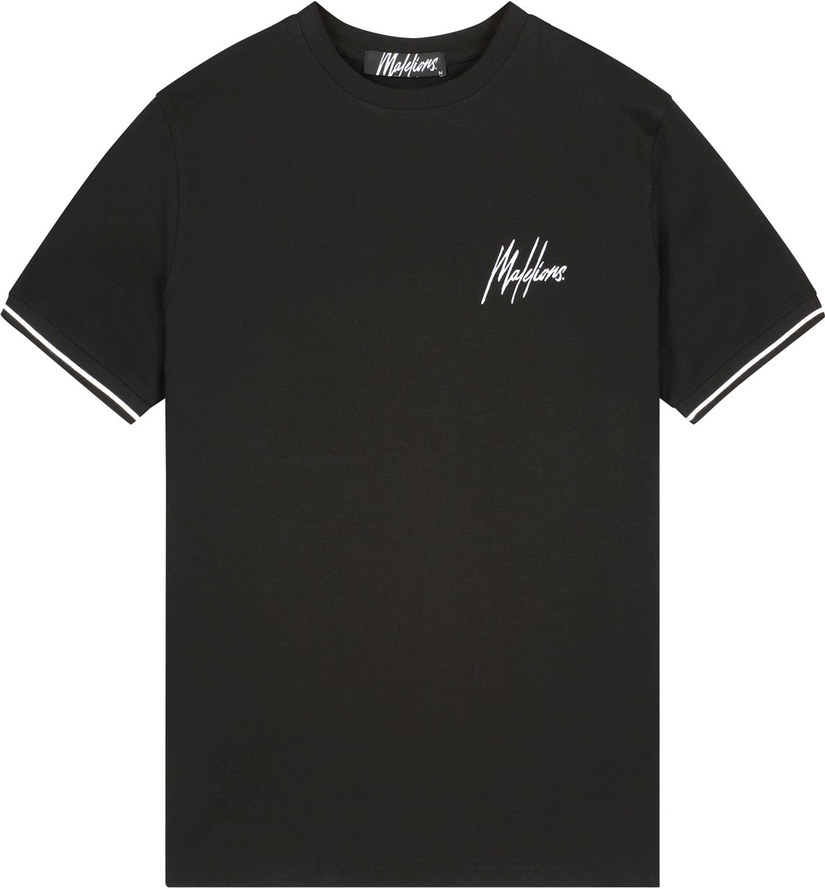 Malelions Striped T-Shirt - Black/White Zwart