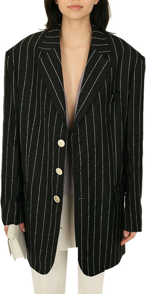 Marni Striped Jacket Black Zwart