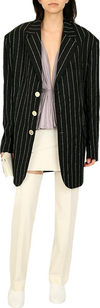 Marni Striped Jacket Black Zwart
