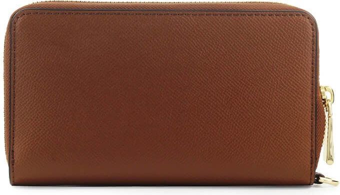 Michael Kors Large Flat Phone Case Light Brown Wallet Black Zwart