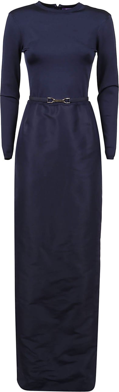 Ralph Lauren Nadeesha-Long Sleeve-Gown Blauw