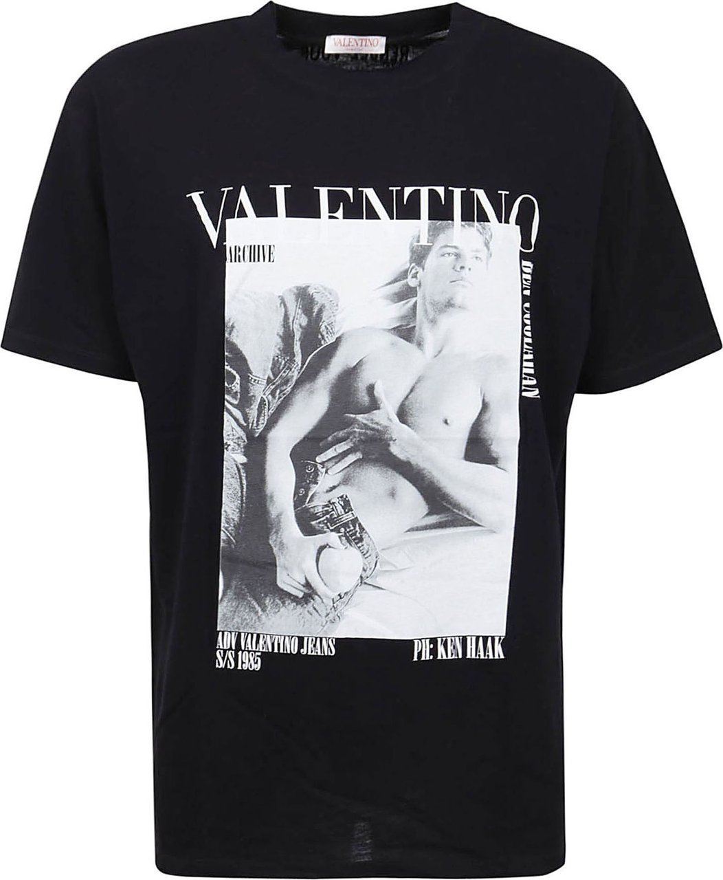 Valentino Cotton Crewneck T-Shirt Zwart