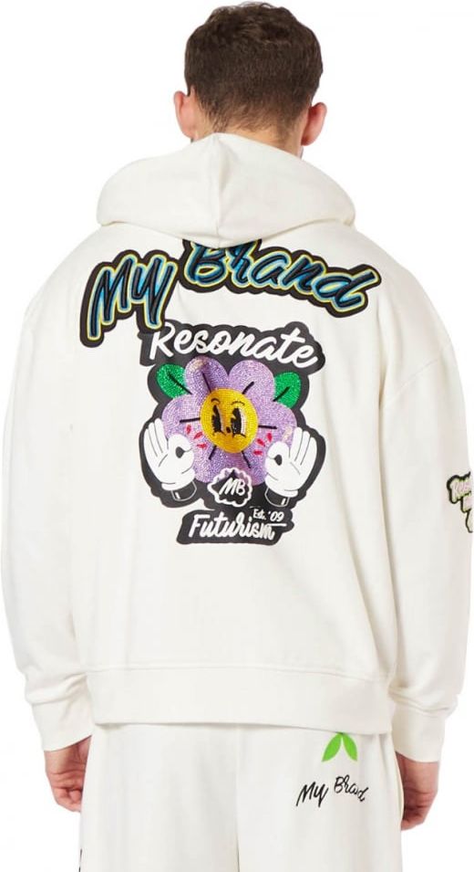 My Brand Mb Funky Patches Zipper Hoodie Wit