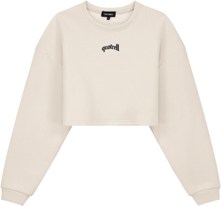 Quotrell Sevilla Cropped Crewneck | Sand / Black Beige