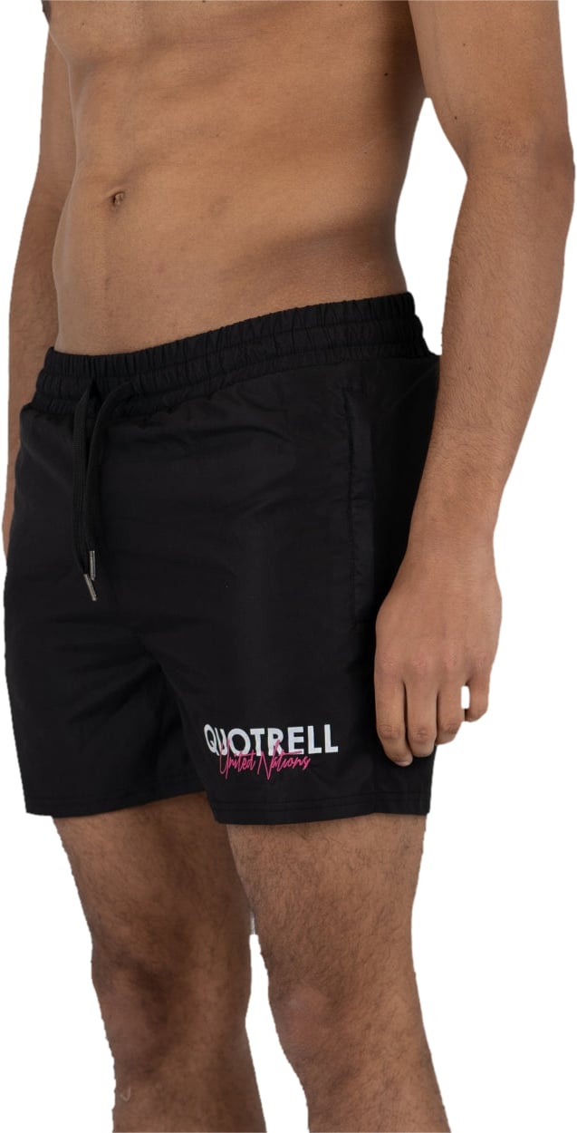 Quotrell Cura Swimshort | Black / Fuchsia Zwart