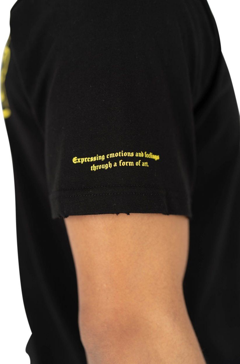 Quotrell The Rising Bastards T-shirt | Black / Yellow Zwart