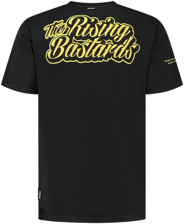 Quotrell The Rising Bastards T-shirt | Black / Yellow Zwart