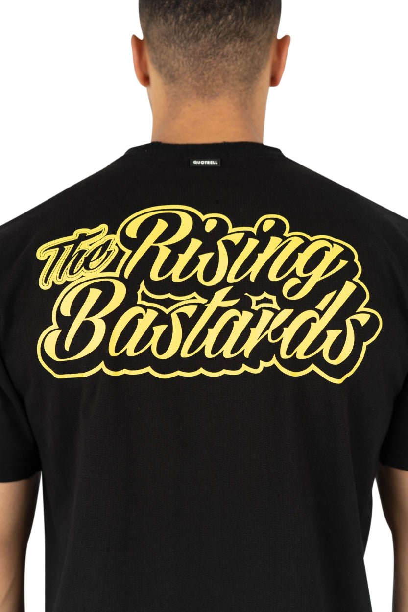 Quotrell The Rising Bastards T-shirt | Black / Yellow Zwart