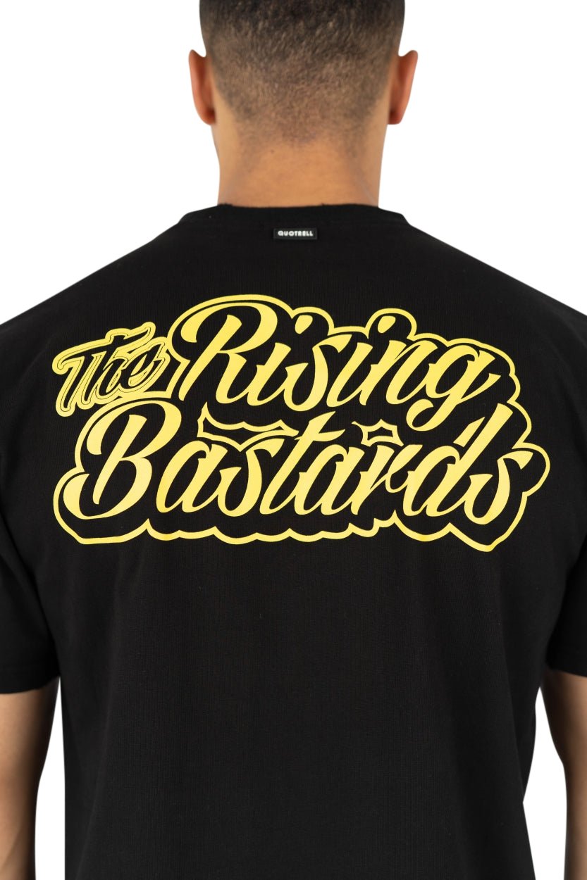 Quotrell The Rising Bastards T-shirt | Black / Yellow Zwart