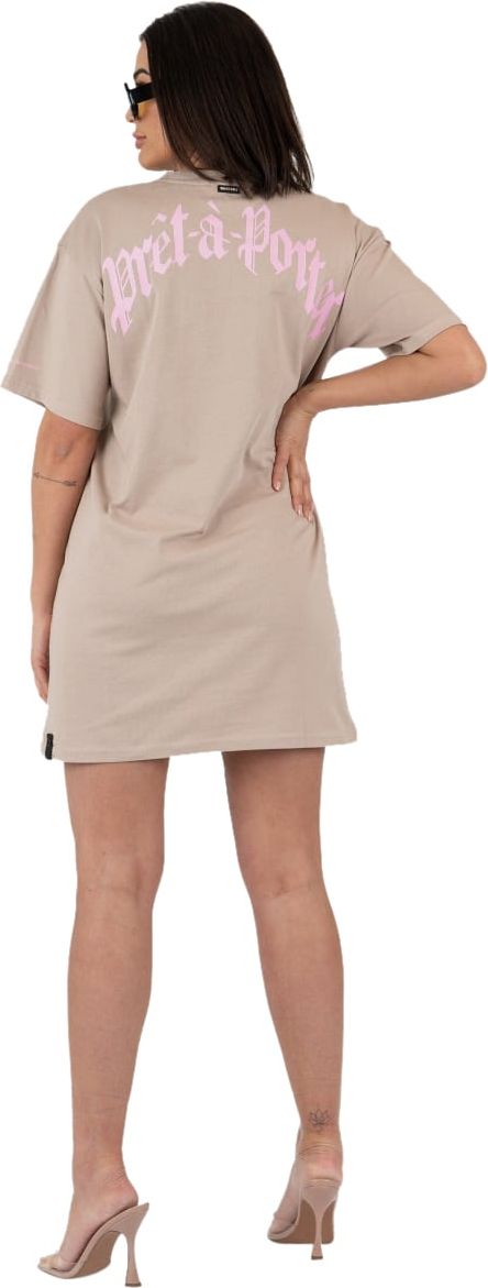 Quotrell Miami T-shirt Dress | Brown / Light Pink Bruin