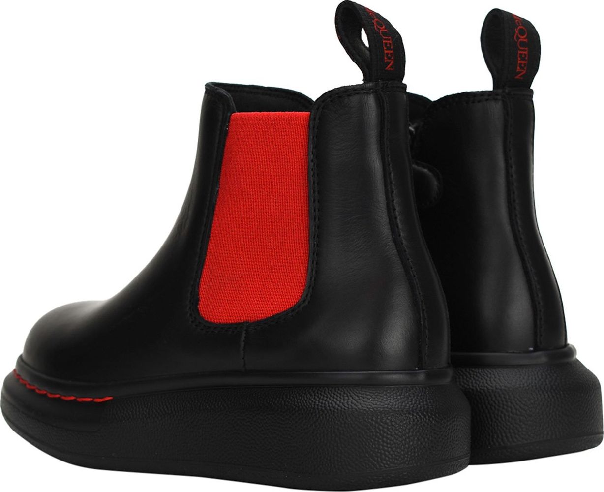 Alexander McQueen Hybrid chelseaboot black/red Zwart