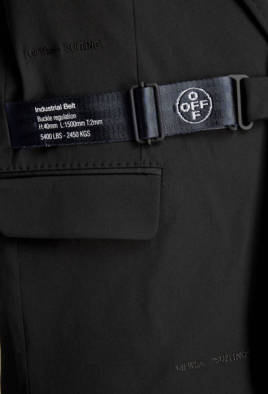 OFF-WHITE Jacket with belt logo black Zwart