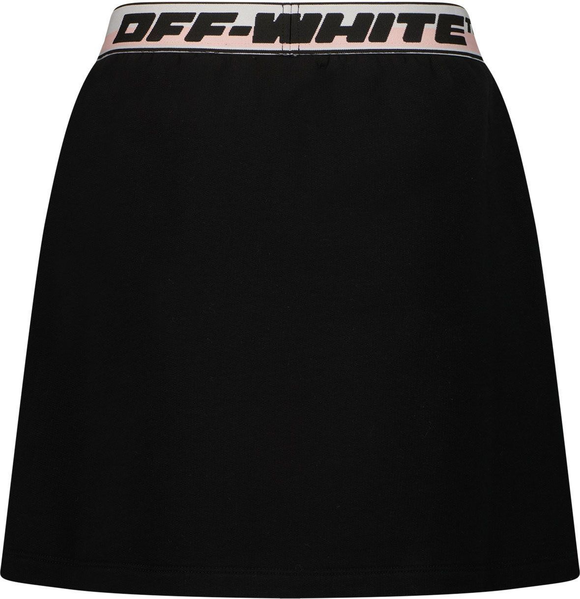 OFF-WHITE logo band sweat skirt black Zwart