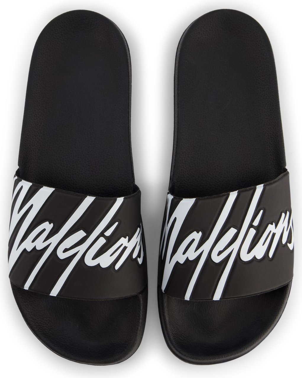 Malelions Junior Signature Slides-Black/White Zwart