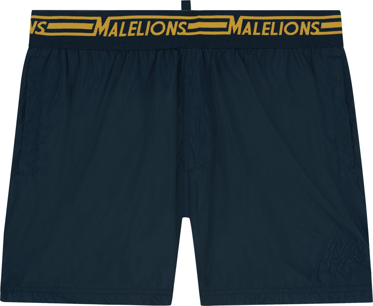 Malelions Venetian Swimshort - Navy/Gold Blauw