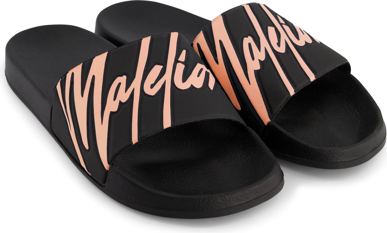 Malelions Signature Slides - Black/Pink Zwart